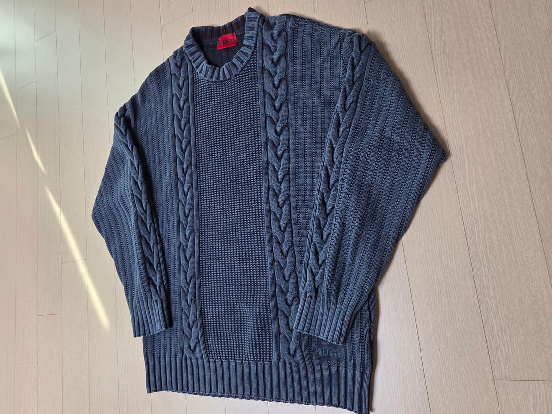 [정품] 휴고 보스 아이스워싱 가먼트다잉 니트 L size 상품이미지2