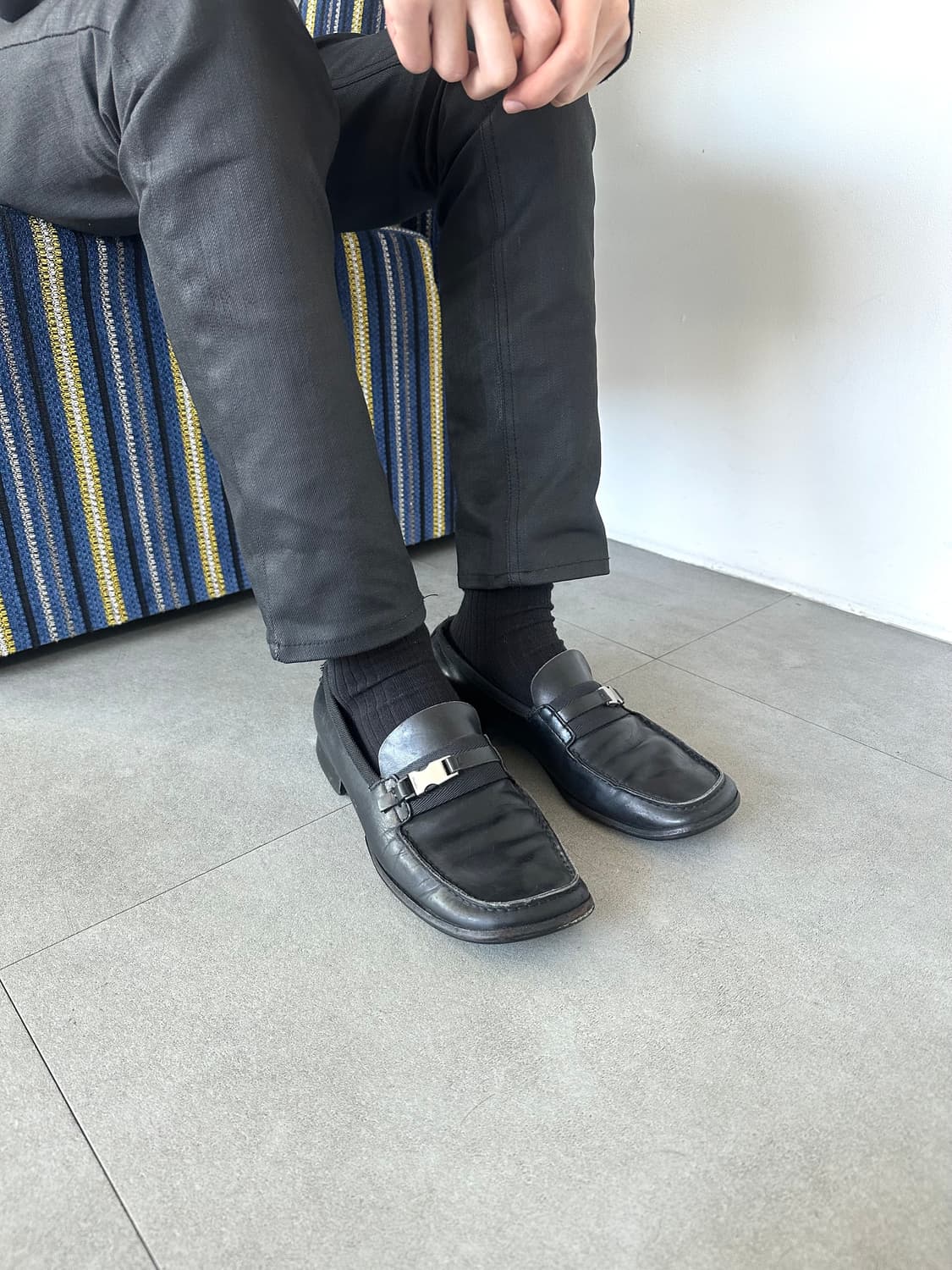 프라다 00s 아카이브 스퀘어토 버클 로퍼 상품이미지3