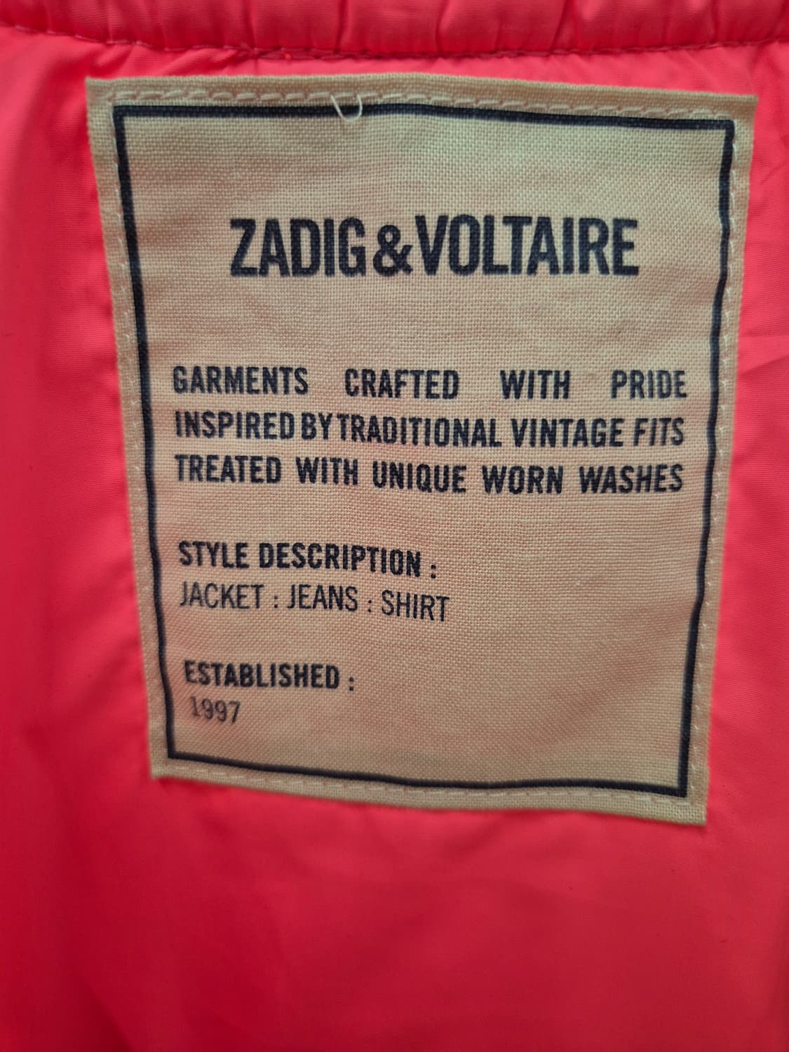 자딕앤볼테르 퀼팅 자켓 핑크 S 상품이미지4