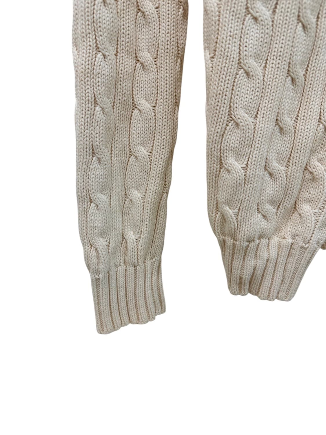 폴로 꽈배기 케이블 오픈 가디건 아이보리 (여성XS)  상품이미지7