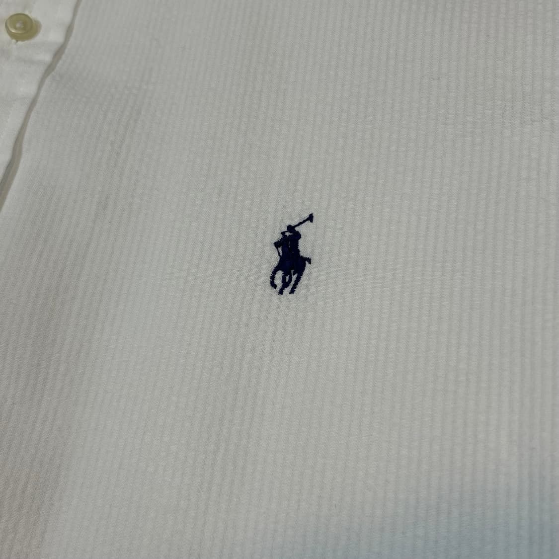 XL) 폴로 랄프로렌 클래식핏 화이트 시어서커 린넨 셔츠 상품이미지4