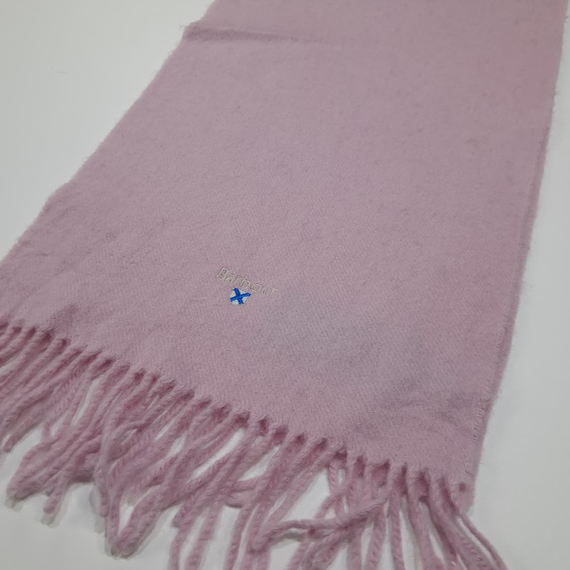 MX585 바버 00s 램스울 자수 핑크 머플러 목도리 상품이미지4