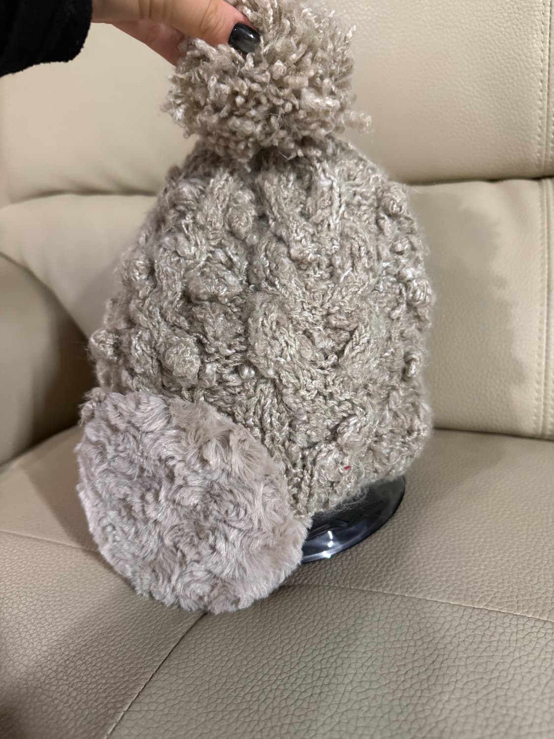 earflap pompom knit beanie 상품이미지2