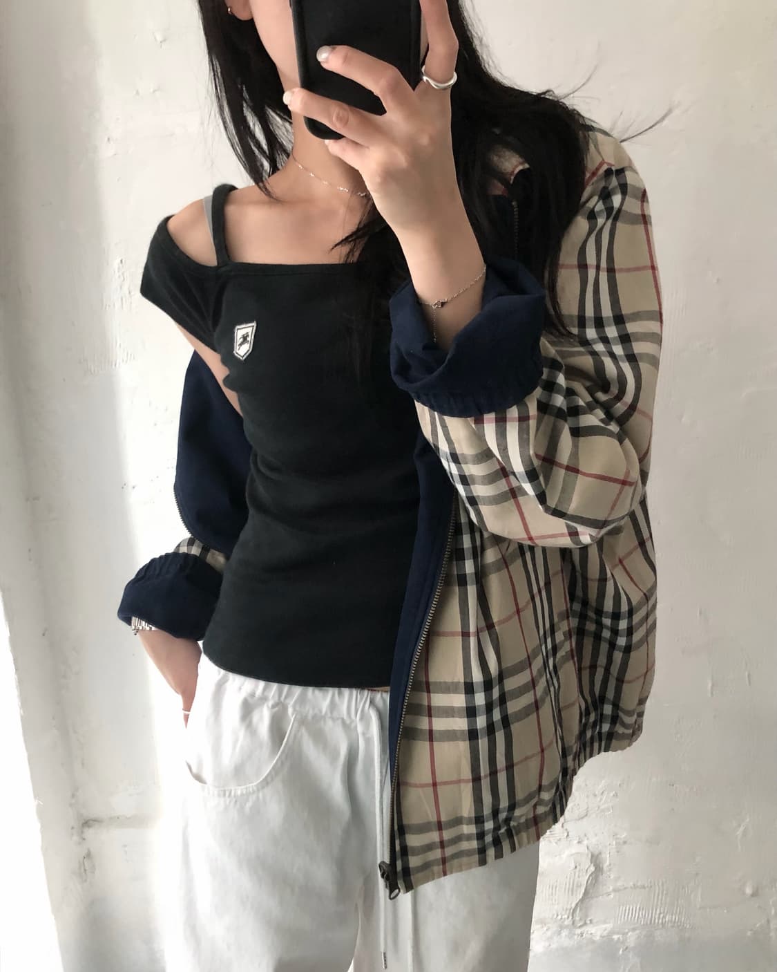 Burberry 버버리 네이비 노바체크 리버시블 자켓 상품이미지4
