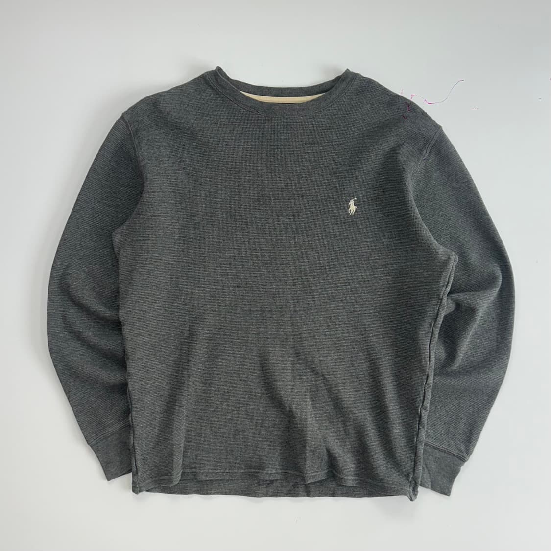 Polo 폴로 화이트 포니 그레이 와플 니트 상품이미지3