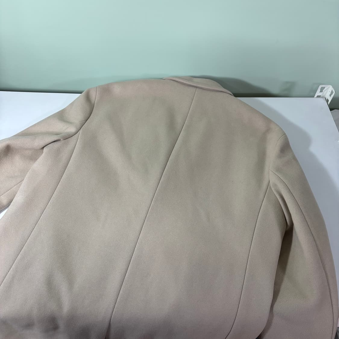 110 XL 지크 SIEG 라이트베이지 캐시미어블렌디드 싱글롱코트 상품이미지3