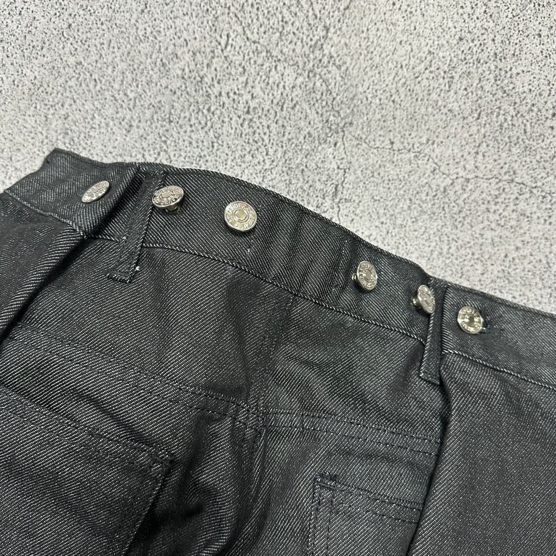 ✨ (바배) 빈티지 백 포인트 단추 와이드핏 데님 팬츠 상품이미지3