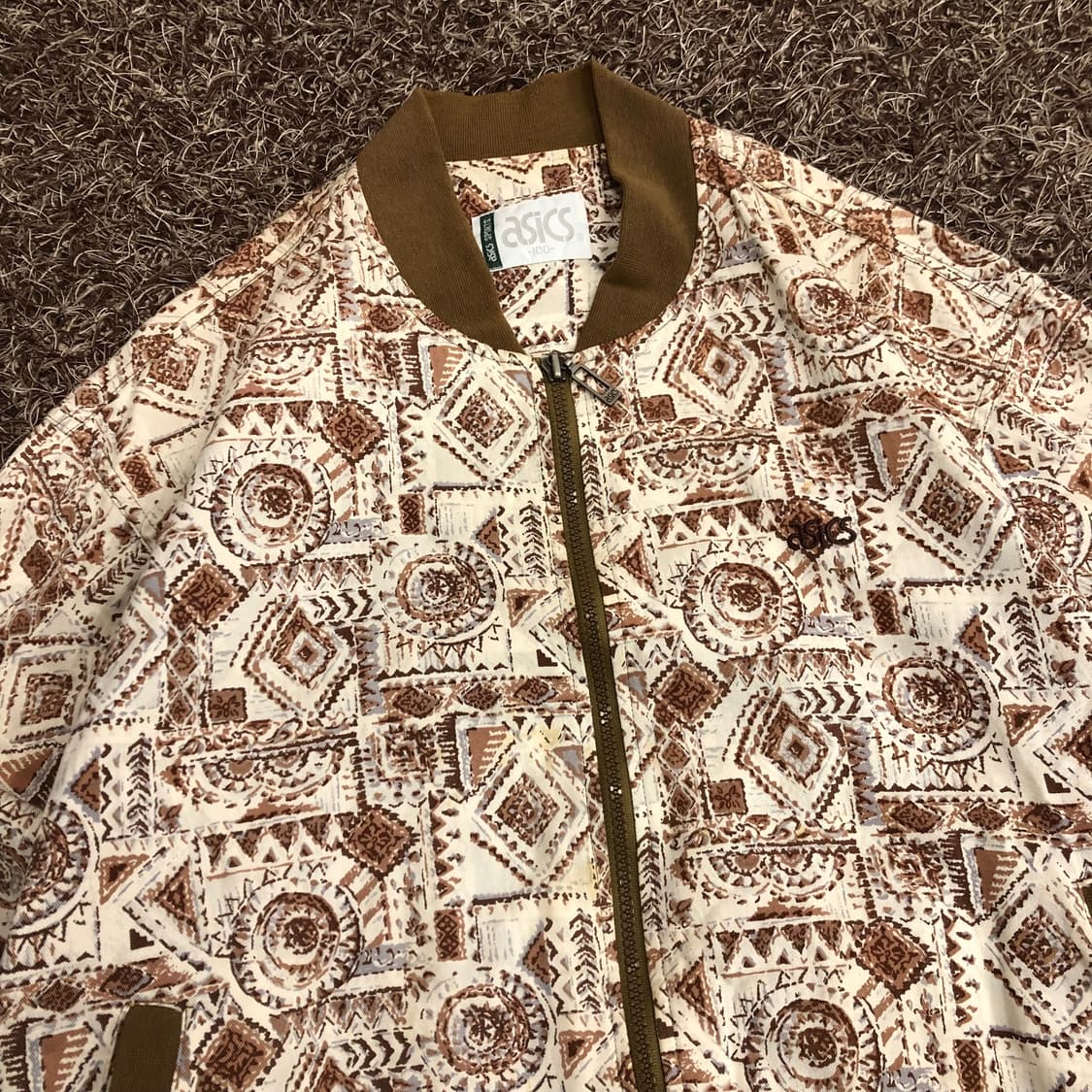 아식스 90s 기하학 패턴 봄버 블루종 자켓 상품이미지2