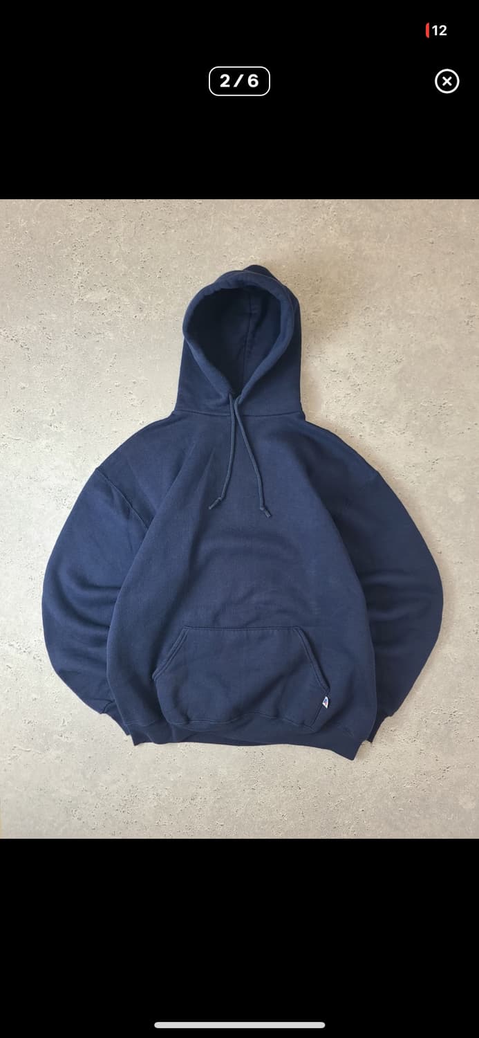 80s russell hoodie navy 상품이미지2