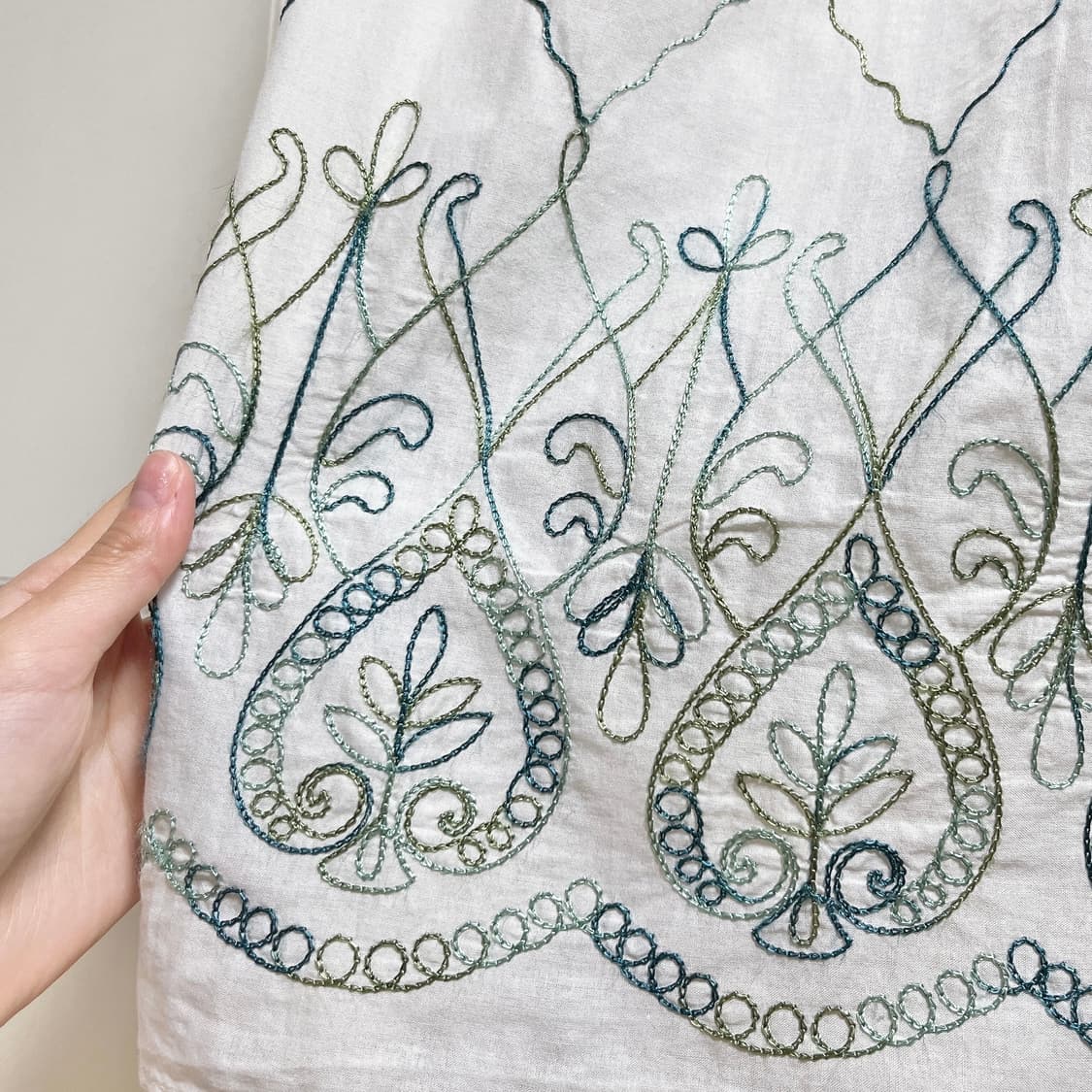 빈티지 자수 모리걸 블라우스 나시 슬리브리스 원피스 상품이미지5