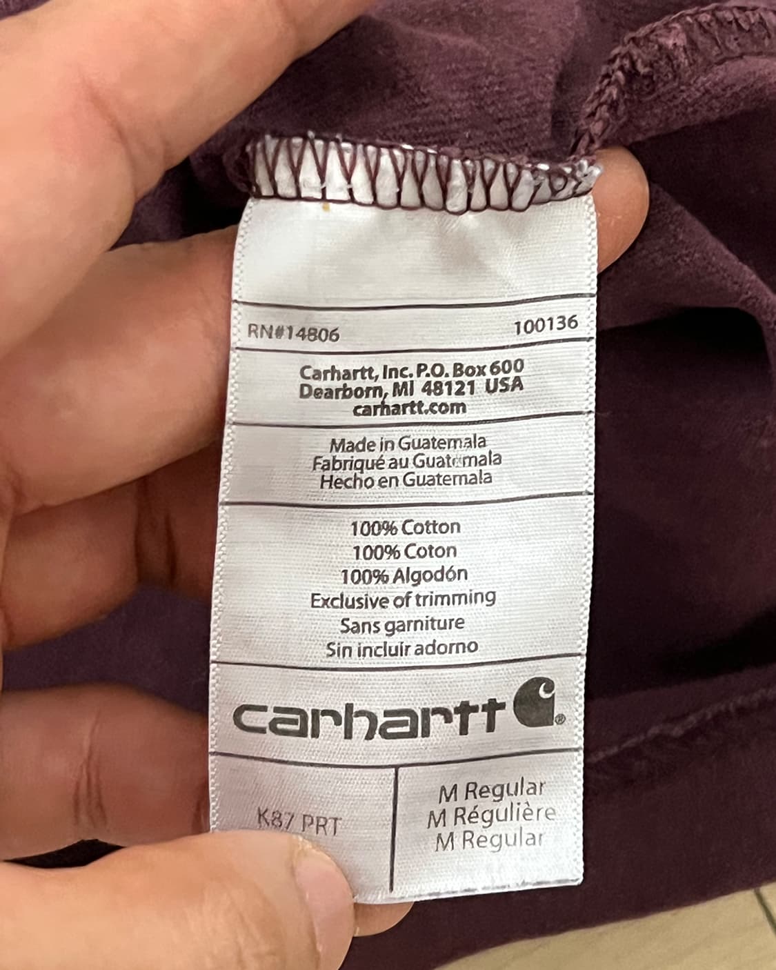 Thrashed Carhartt T Shirt (Maroon, M)

 상품이미지5