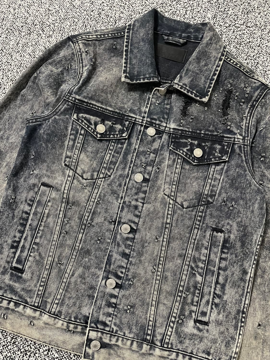 빈티지9. 비쿨식스 BEKOOL6 빈티지 워싱 데님 자켓 청자켓 데미지 상품이미지2