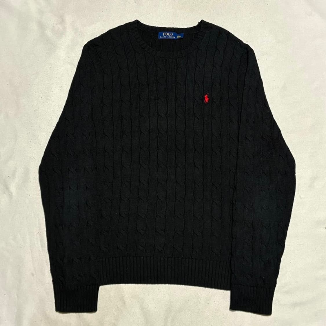 L 폴로랄프로렌 블랙 케이블 니트 상품이미지2