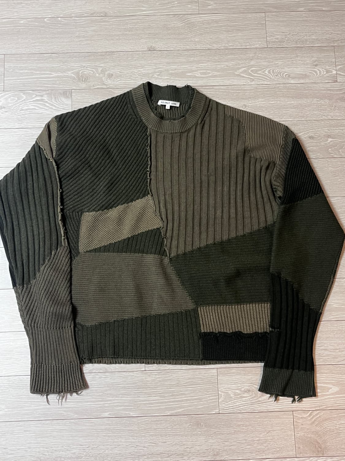 헬무트랭 디스트레스드 패치워크 니트 상품이미지2