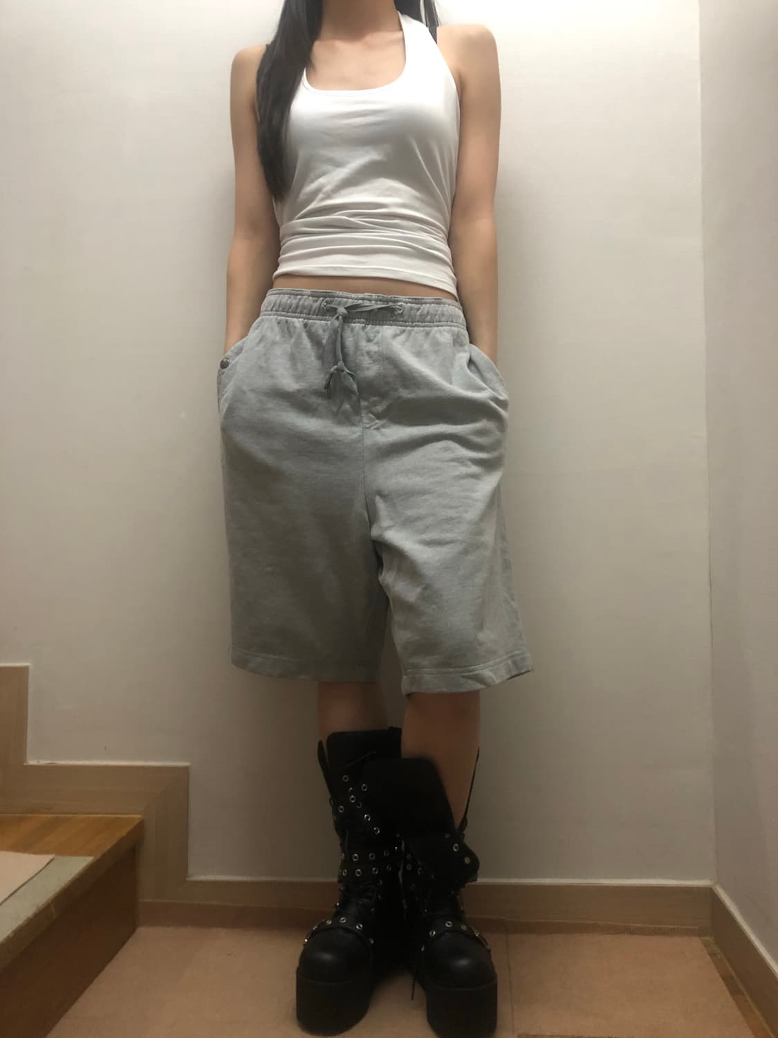 빈티지 아디다스 그레이 버뮤다 팬츠 상품이미지4