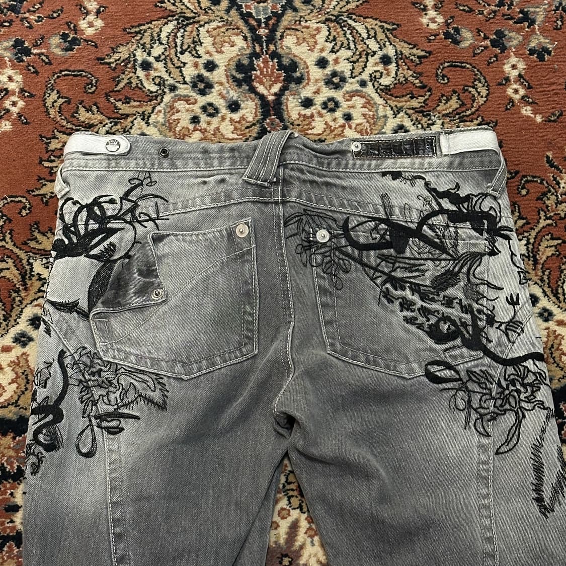 오리엔탈 자수 데님 팬츠 (30) y2k 펑크 상품이미지4