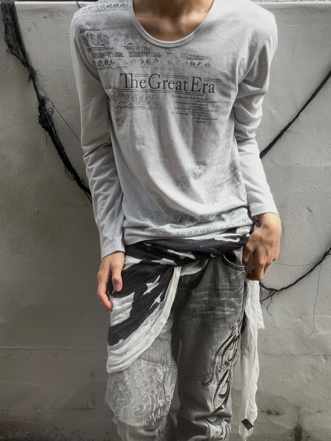 *Rare* JPN 00s 니콜폴맨 프린팅 고딕 롱슬리브 상품이미지1