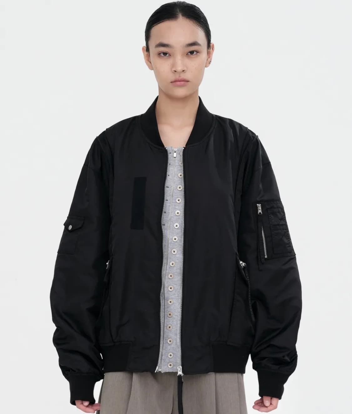 밀로우먼 블렌디드 플라이트 자켓 [블랙] 상품이미지2