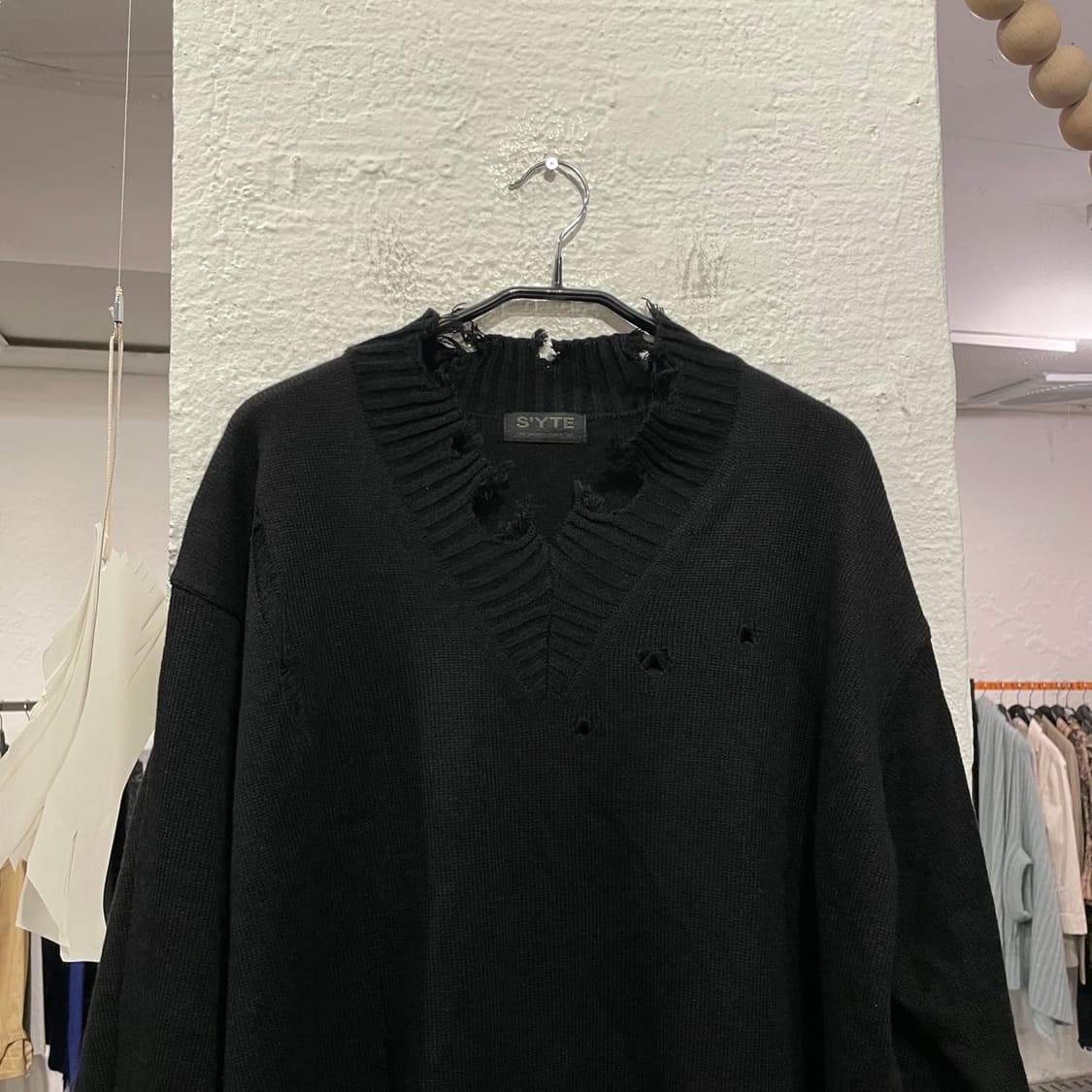 요지야마모토 디스트레스드 니트 상품이미지2