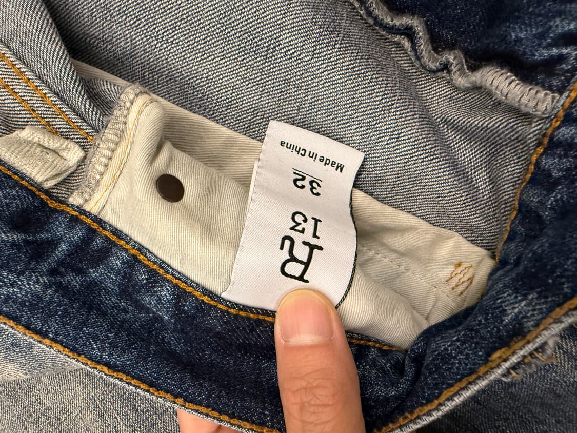 R13 D Arcy Loose Jean - Navy 32 상품이미지8