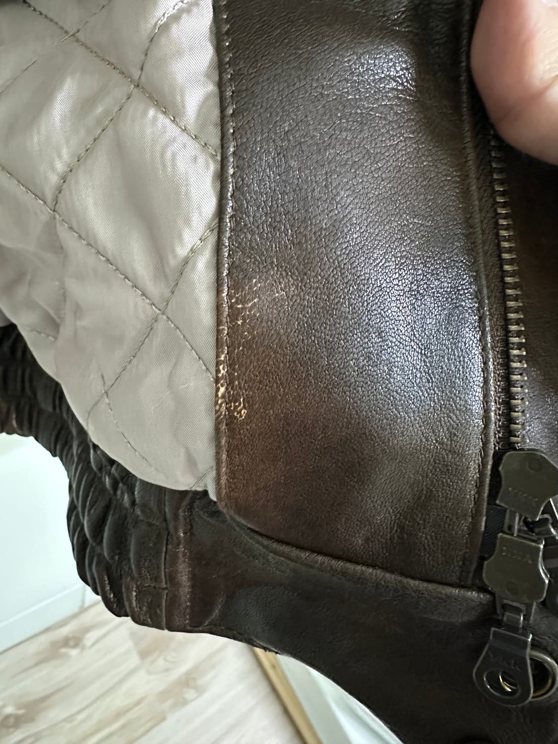 (S) 쿠어 베지터블 레더 a-2 자켓 브라운 상품이미지3