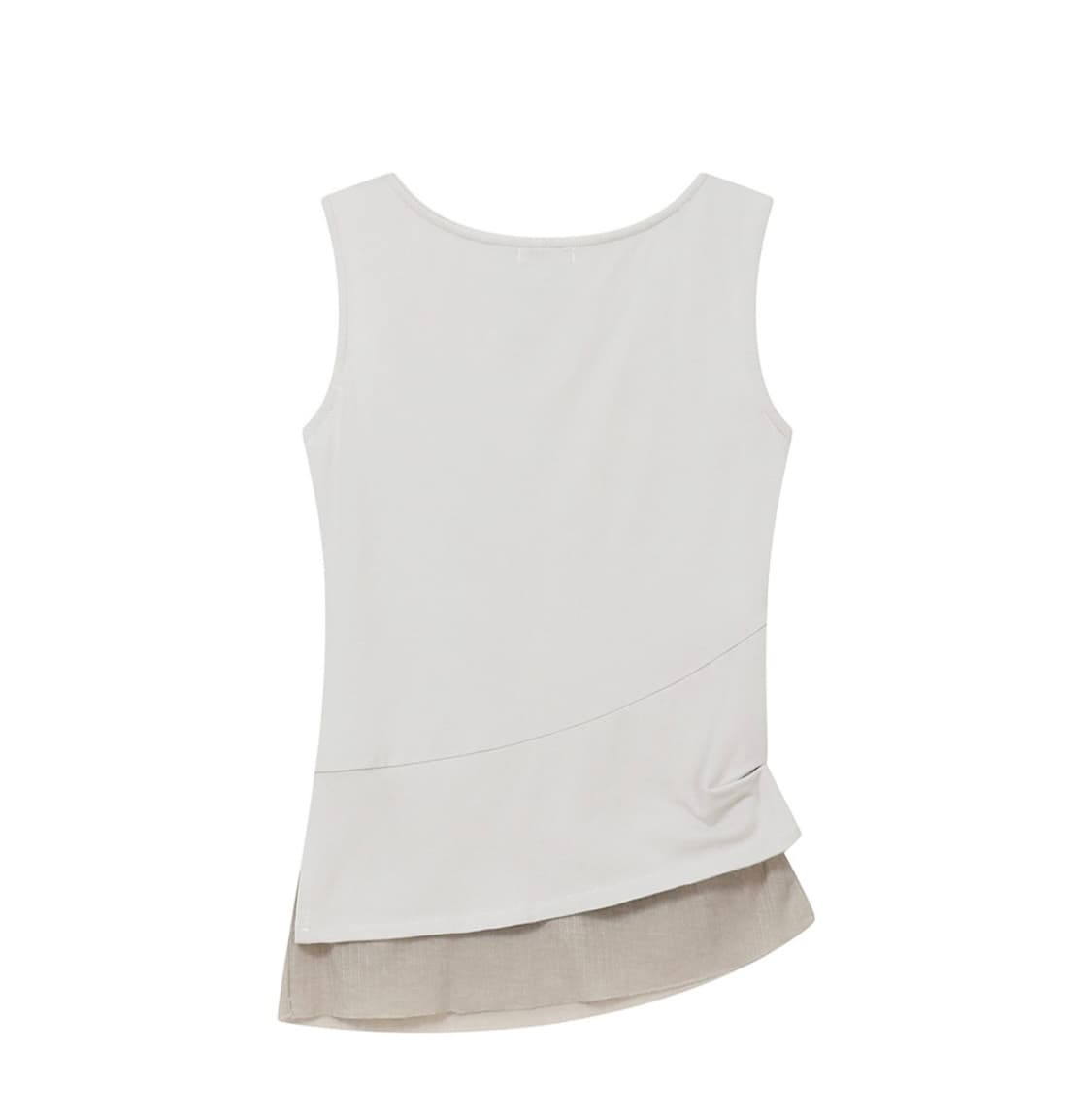 Unbalanced sheer layered sleeveless GREY 상품이미지3