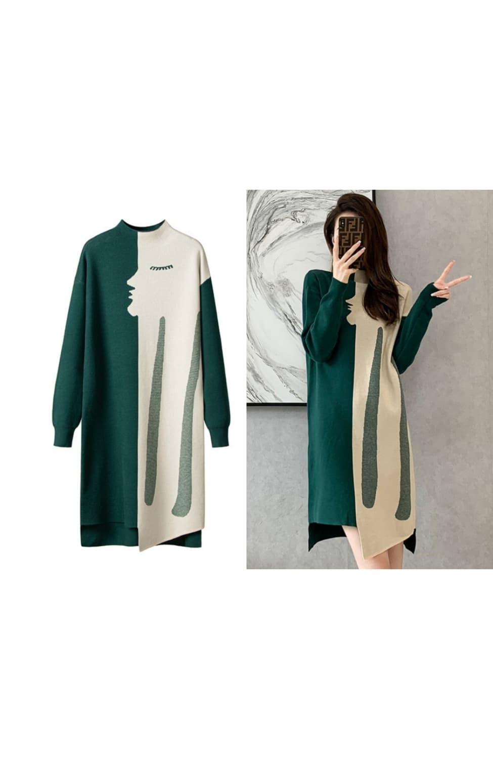 반목 니트 롱원피스 상품이미지1