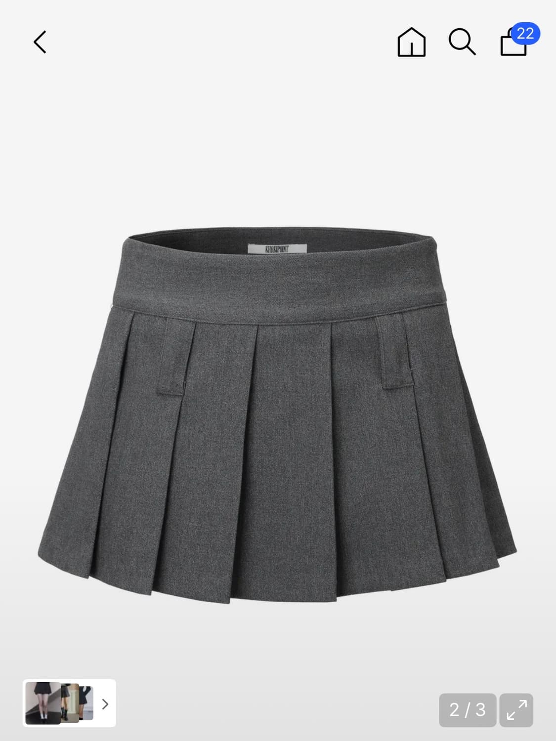 카키포인트 플리츠 스커트 M (gray) 상품이미지1