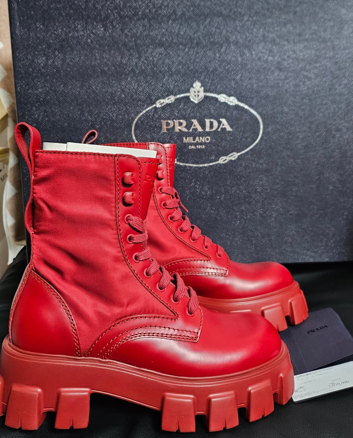 프라다 레더 부츠 하이  (6.5/255) 정품 상품이미지1