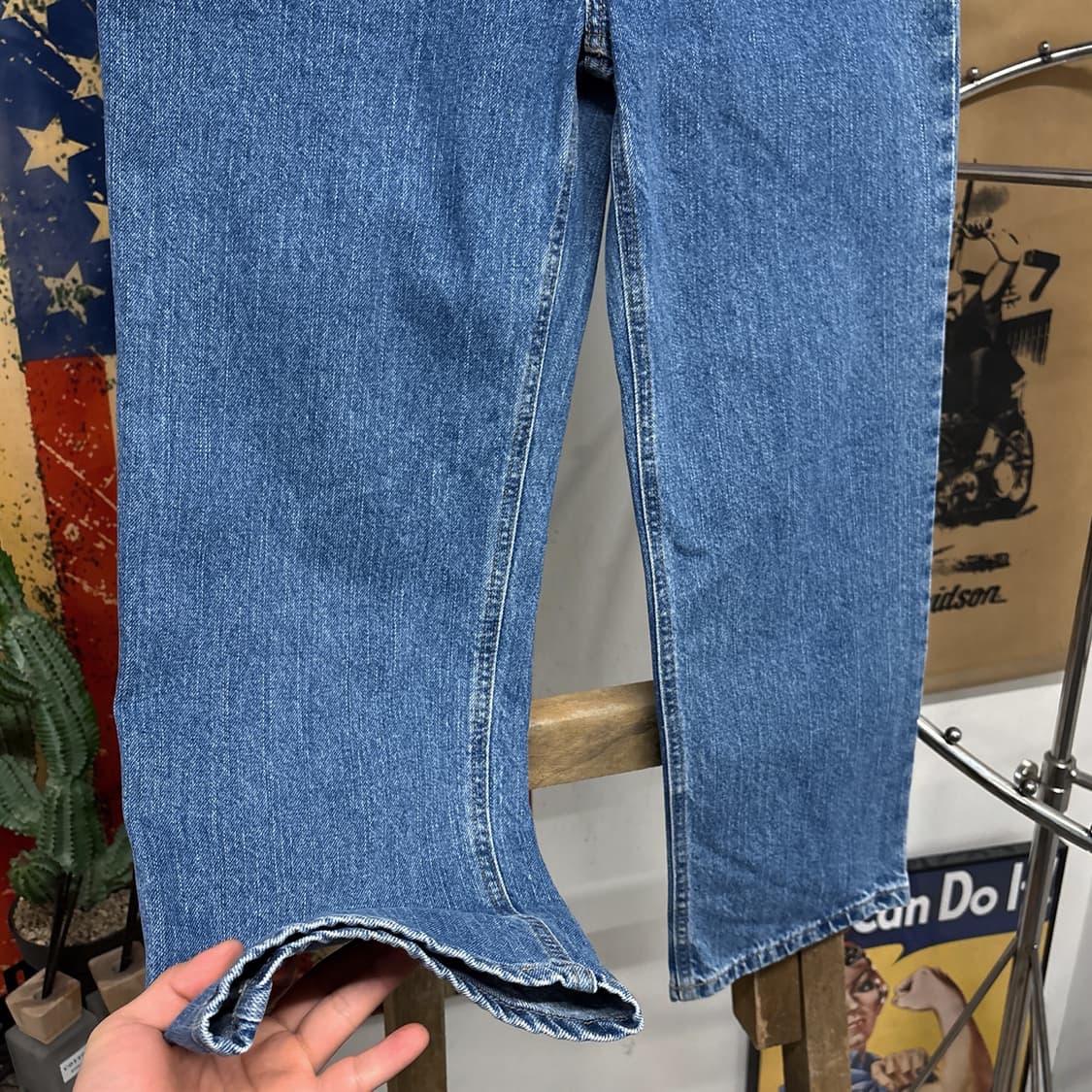 00s 폴로진스 빈티지 페이딩 배기핏 크롭 데님팬츠 N715 상품이미지4