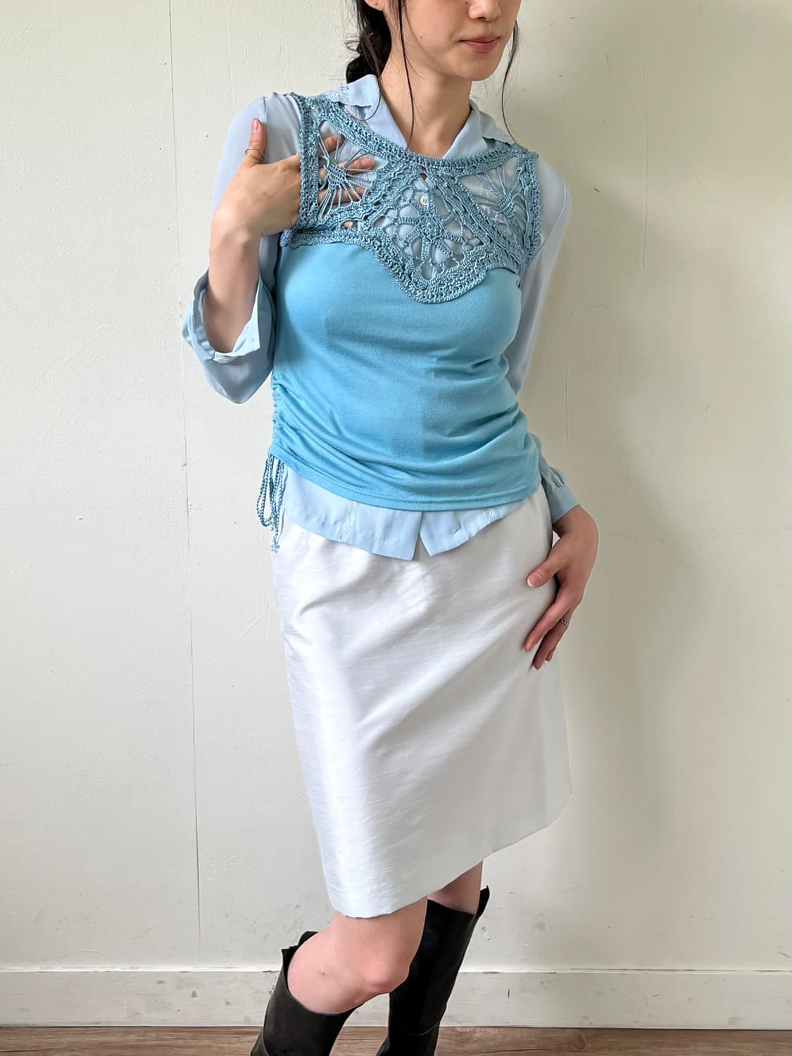 CRESTLINE 스카이블루 슬리브리스 상품이미지4