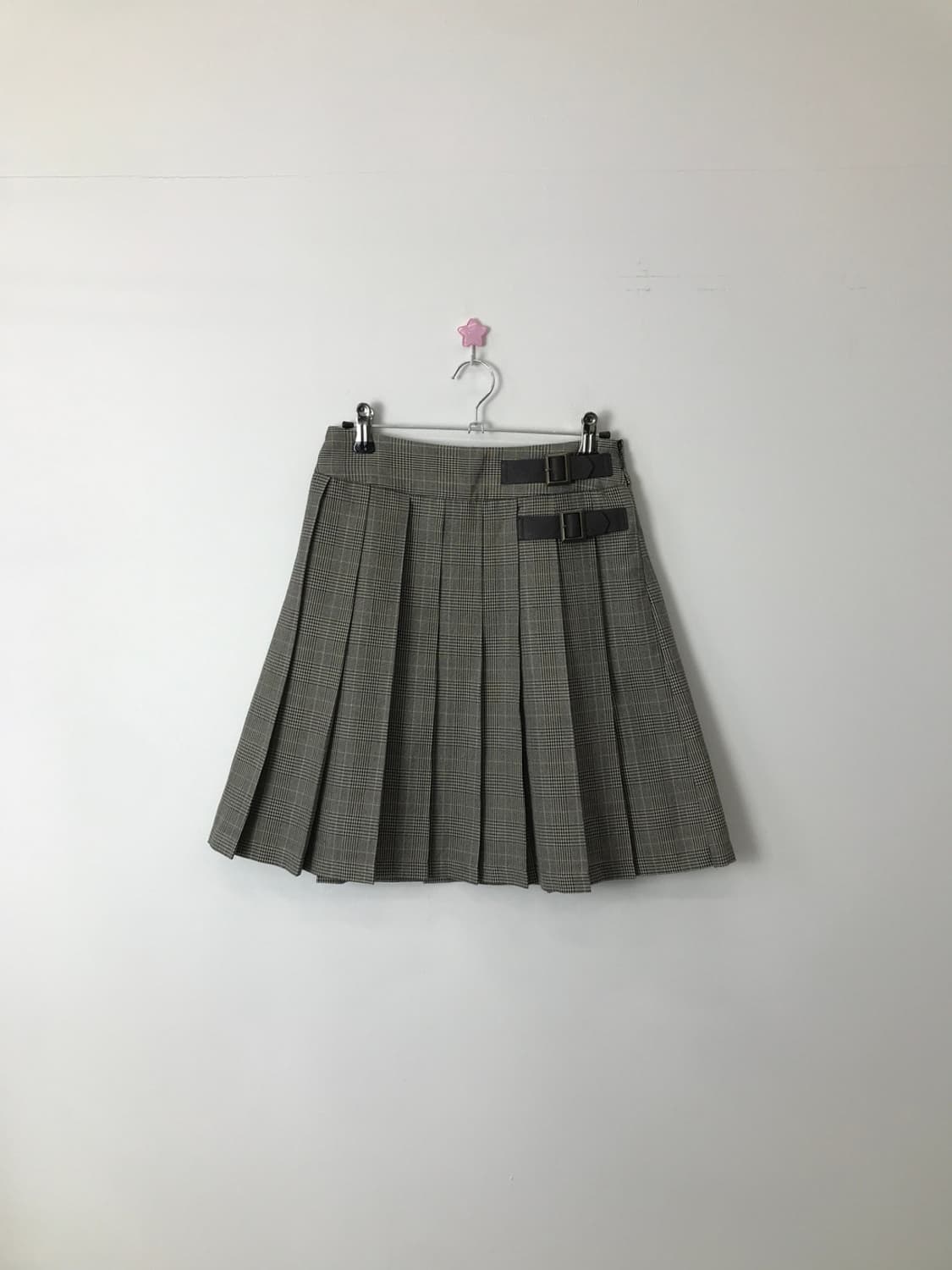 earth music Label Belted Plaid Skirt 상품이미지4