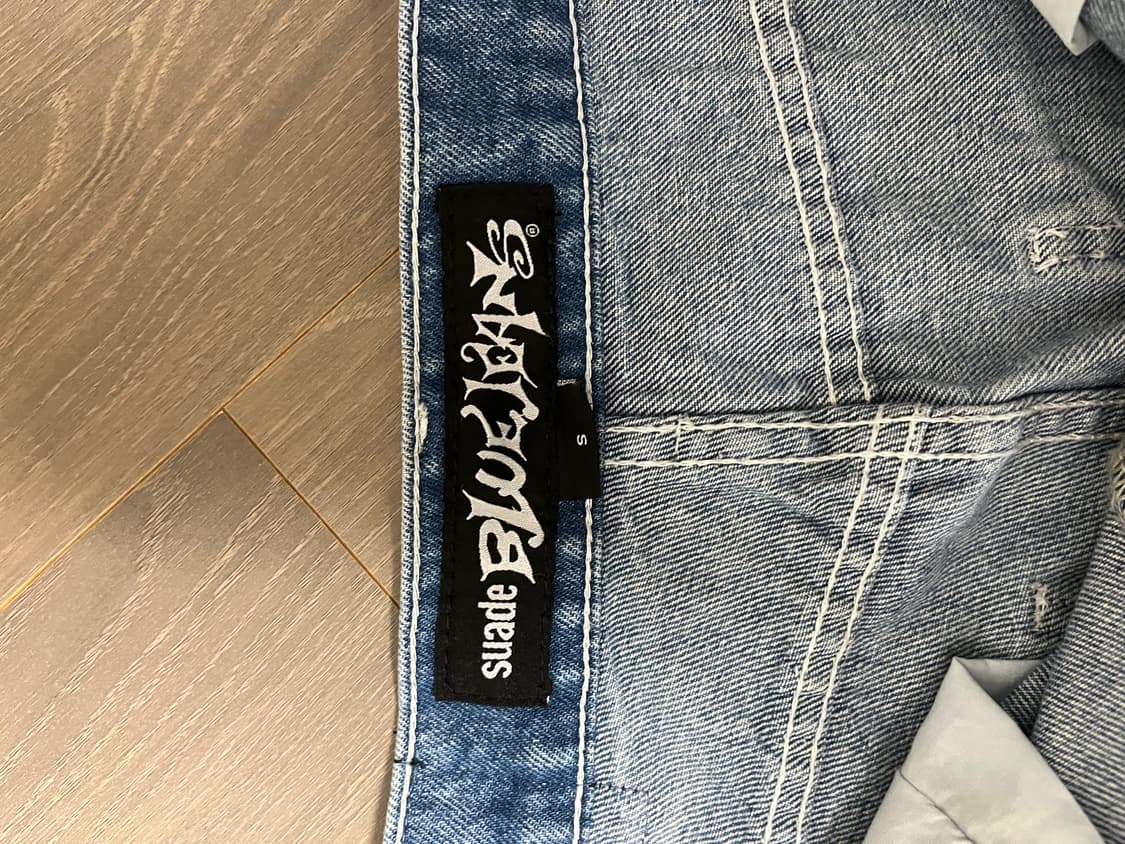 스웨이드 포켓 데님 블루 상품이미지4