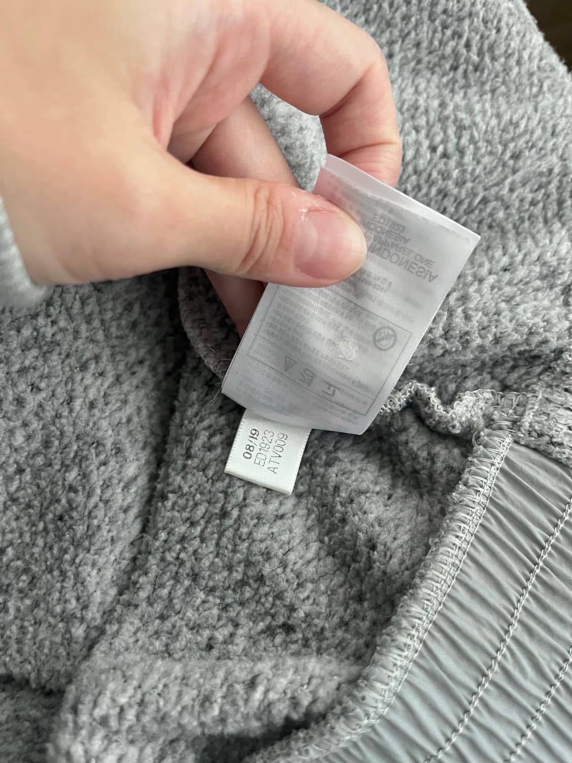 L) 아디다스 니트 플리스 후드 집업 그레이 상품이미지6