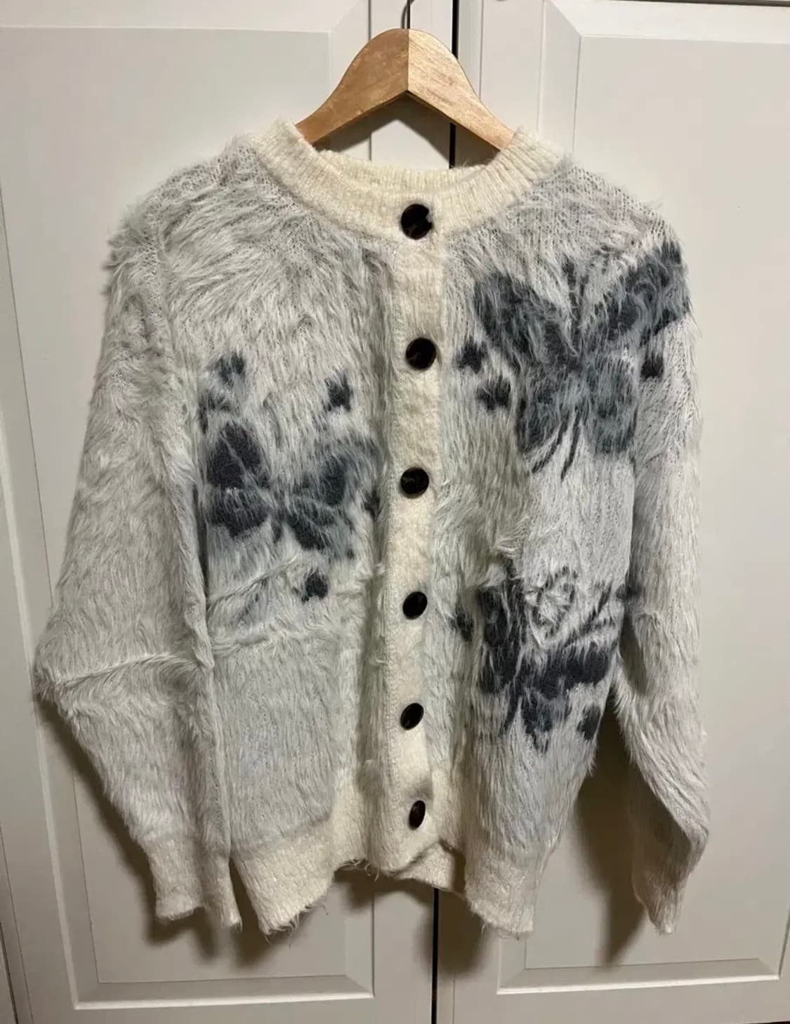 퍼 가디건 아이보리 상품이미지1