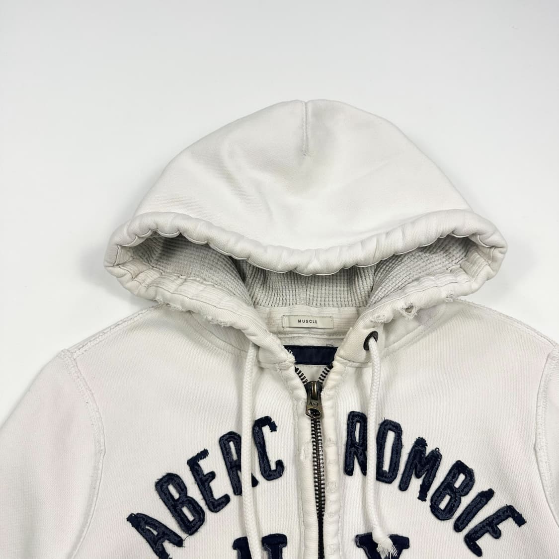 아베크롬비 og y2k 헤비코튼 후드집업 화이트 M 상품이미지2