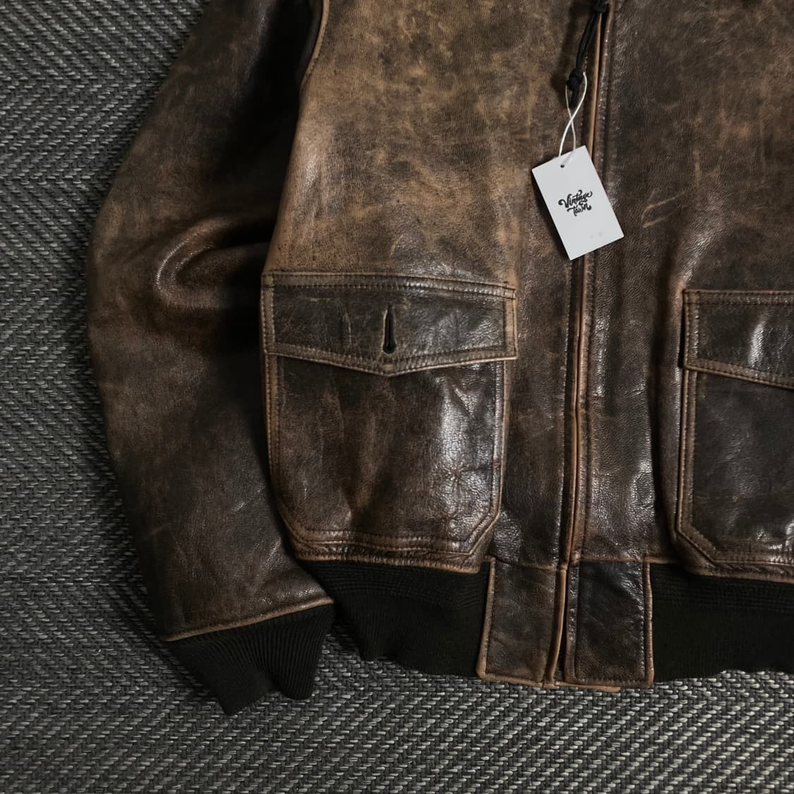 USA 오리지날 밀리터리 g-1 플라이트 레더 자켓y 3221 상품이미지4