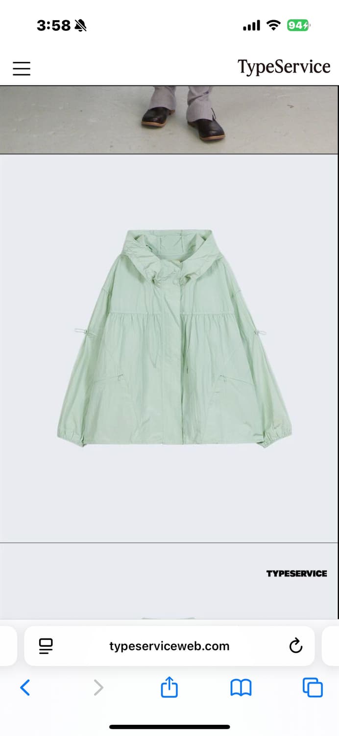 타입서비스 Shirring Hooded Windbreaker [Mint] 상품이미지1