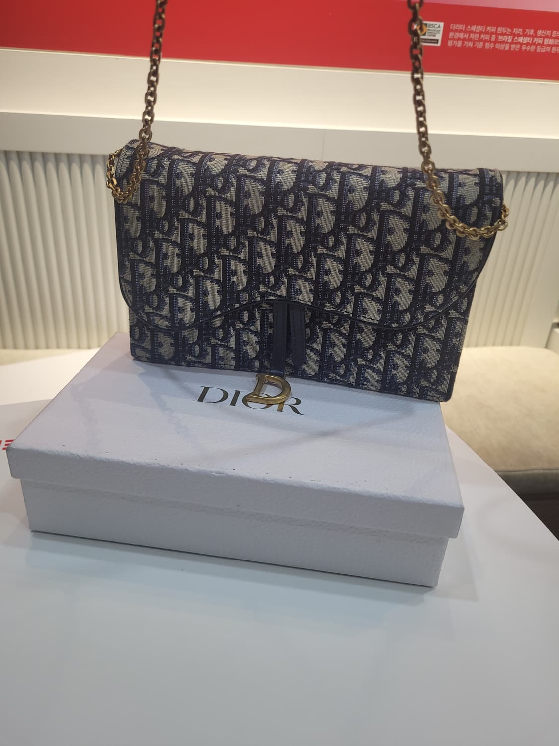 (풀구성,새상품급) 디올 오블리크 새들 체인백 상품이미지1