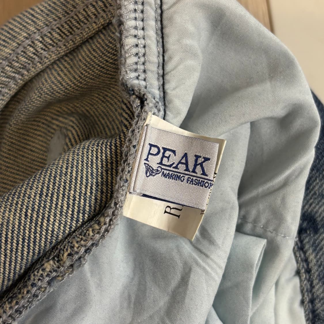 일본 데님 브랜드 peak-blue 드레이프 와이드 청바지 상품이미지8