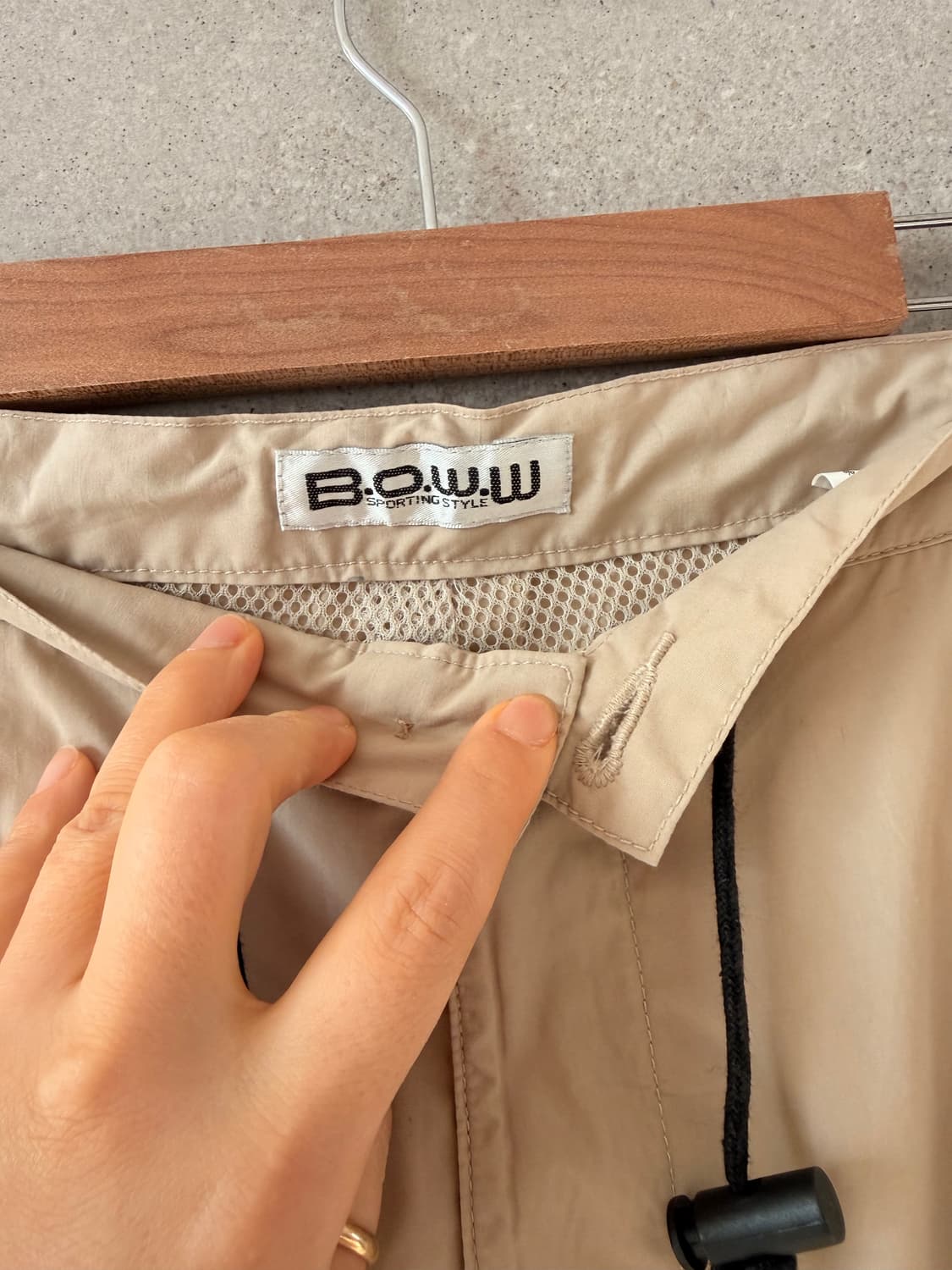 여성 스포츠 바지 스우시 안감 망사 아랫단 지퍼 상품이미지5