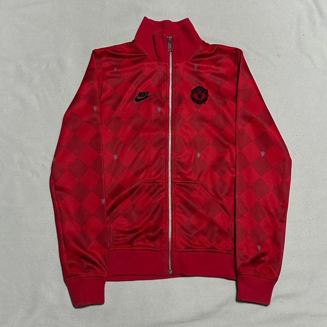 S 나이키 맨체스터 유나이티드 여성용 레드 체크 패턴 트랙탑 상품이미지2