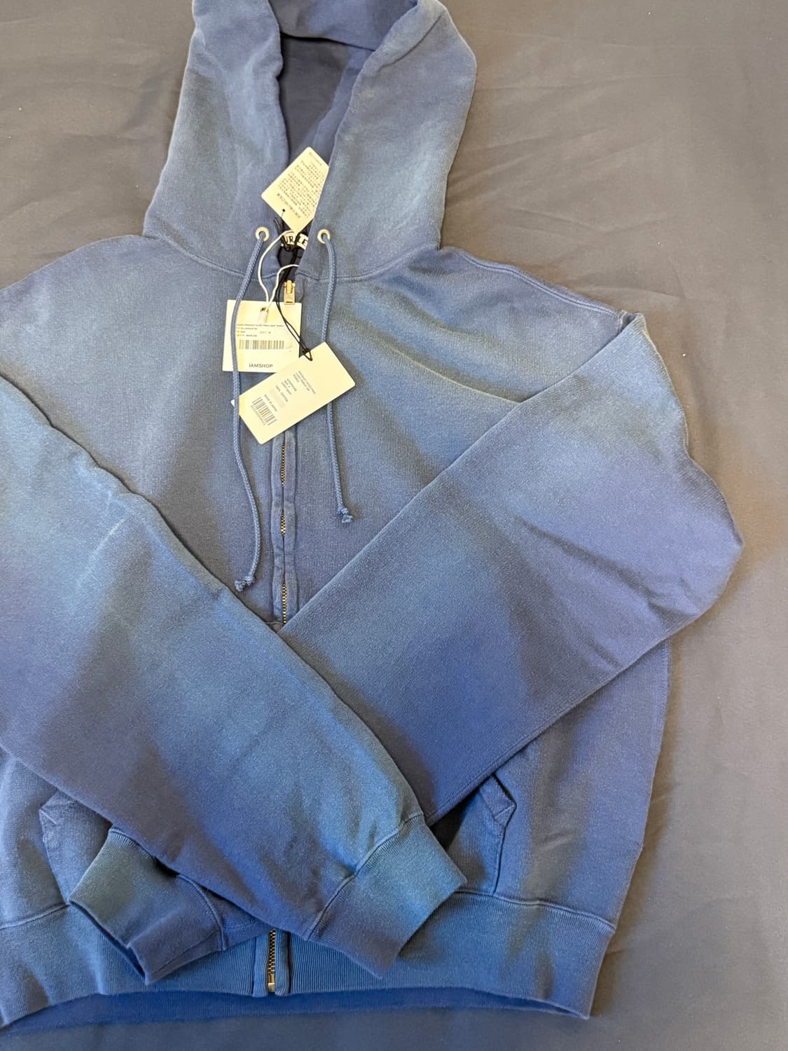 오라리 피마 후드집업 라이트네이비 4사이즈 상품이미지4