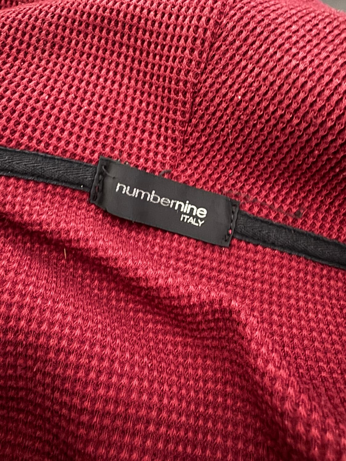 넘버나인 일본빈티지 와플 후드 집업 버건디 상품이미지3