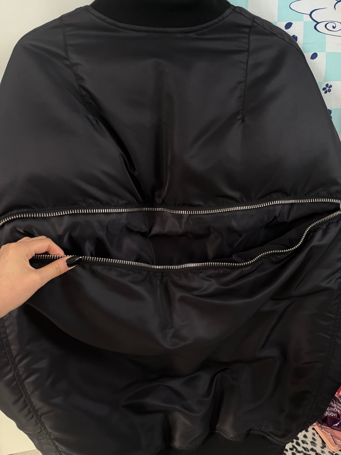 R13 black zip out bomber 상품이미지4