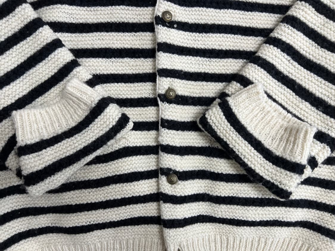 [L] STU 라운드 넥 스트라이프 가디건 아이보리 상품이미지8