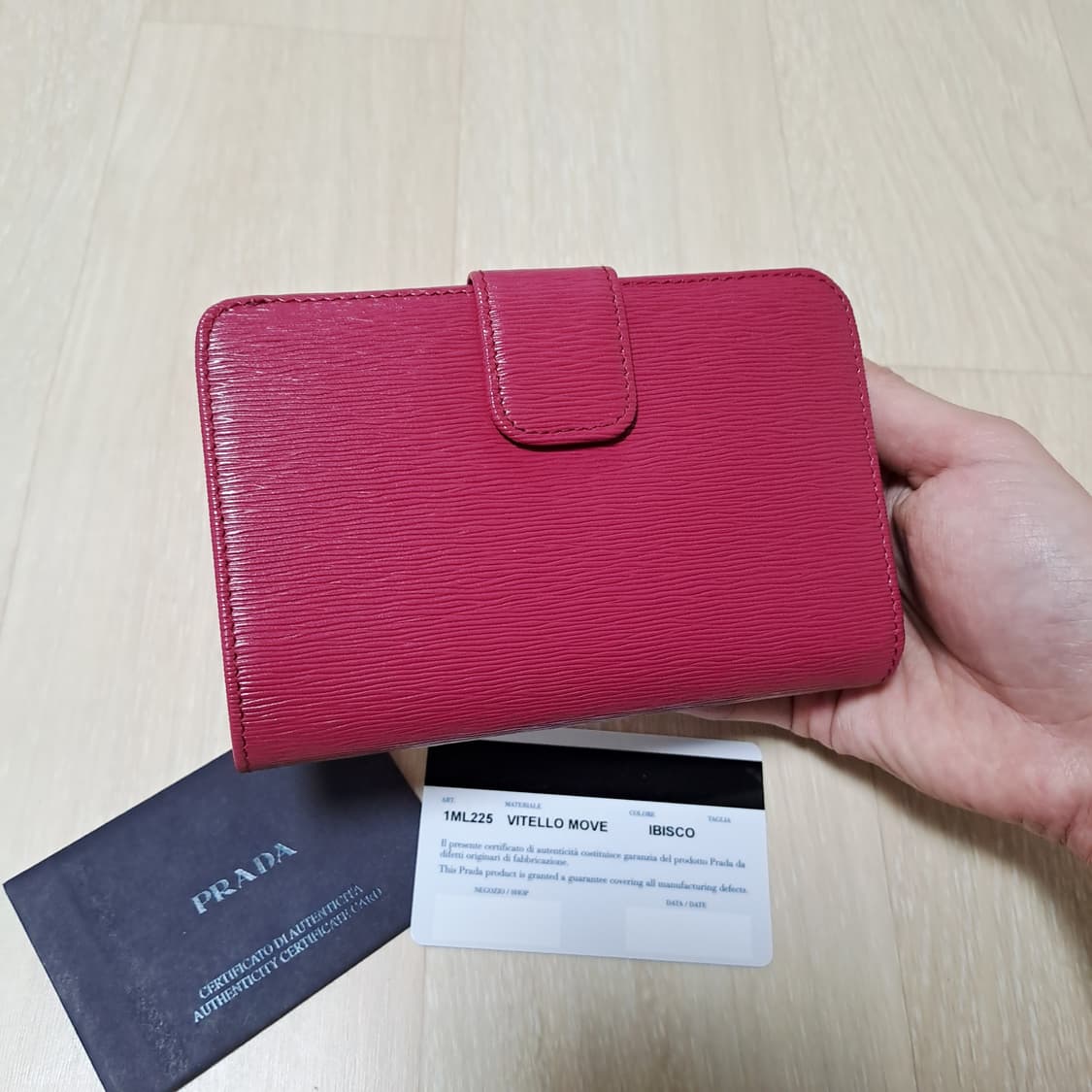 [최상급/정품] 프라다 사피아노 카프스킨 핑크지갑, 프라다지갑 상품이미지3