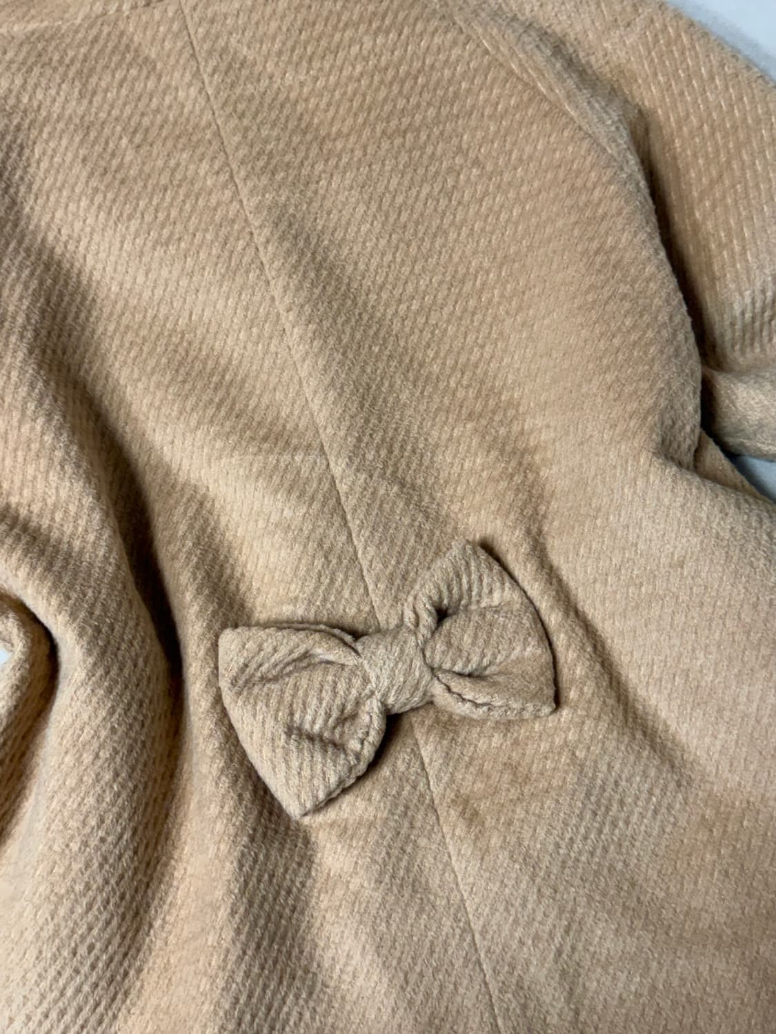 리즈리사 라떼 베이지 후드 리본 숏코트 히메 갸루 러블리 로걀 빈티지 상품이미지2