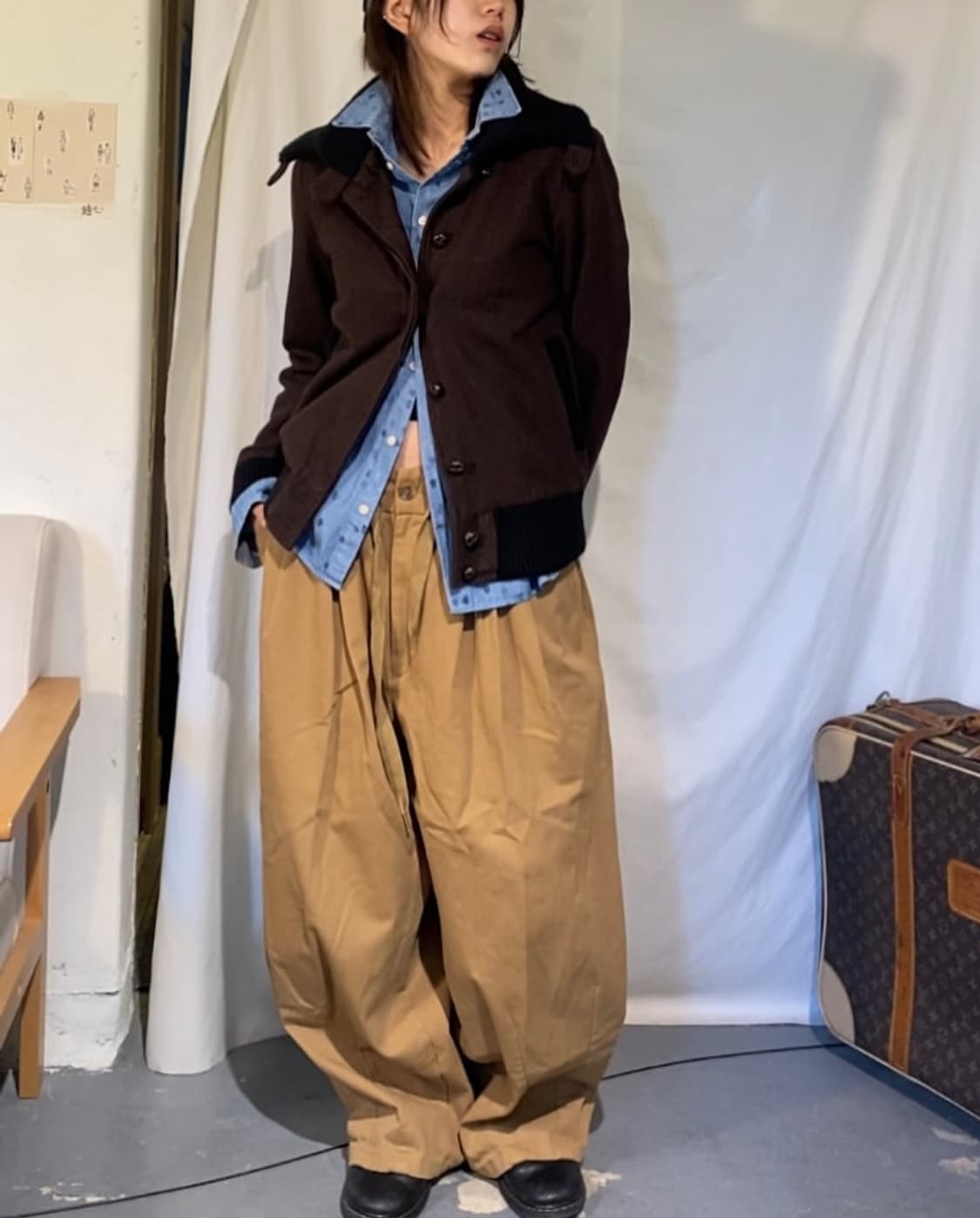 오버핏 코튼 핀턱 벌룬 팬츠 상품이미지1