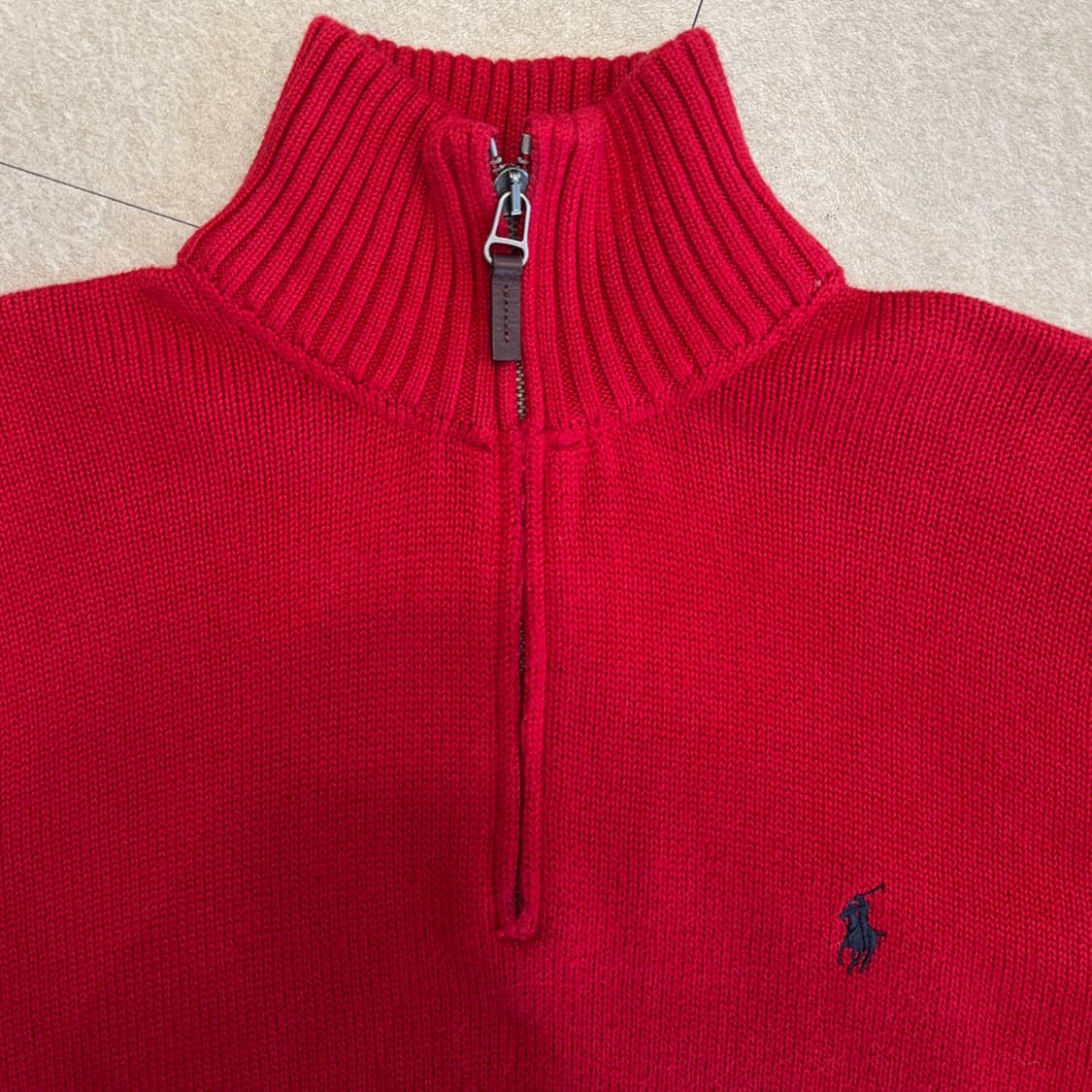 폴로 코튼 반집업 니트 상품이미지2